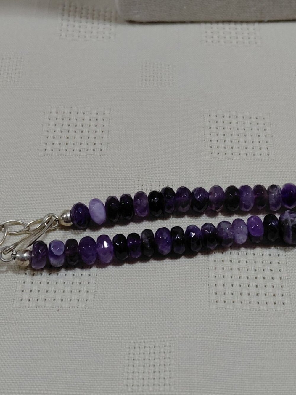 Jay King Amethyst Faceted Beaded Necklace Sterling Silver Clasp Vintage 20-22.5" - Picture 4 of 7